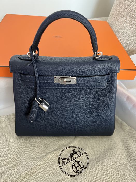 Torebka Hermes Kelly 25 navy granat Togo