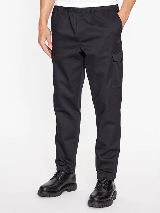 Jack&Jones Штани з тканини 12237534 Чорний Wide Leg