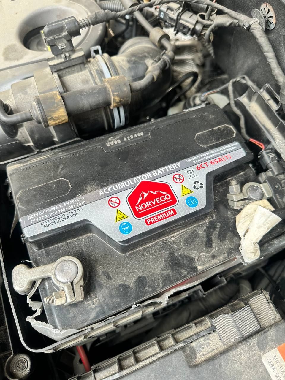 Акумулятор Norvego Веста Premium 65A +лівий (640 пуск)