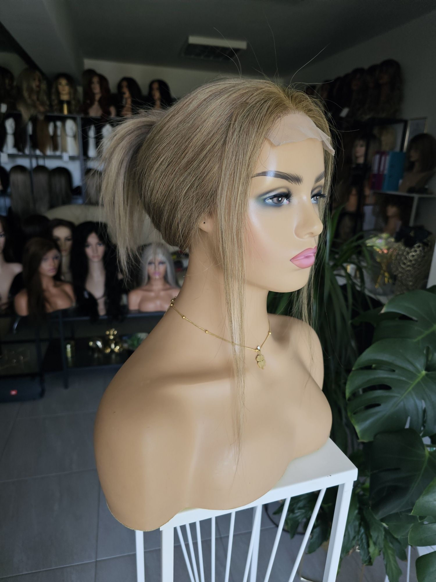 Długa peruka z włosów naturalnych blond Karina