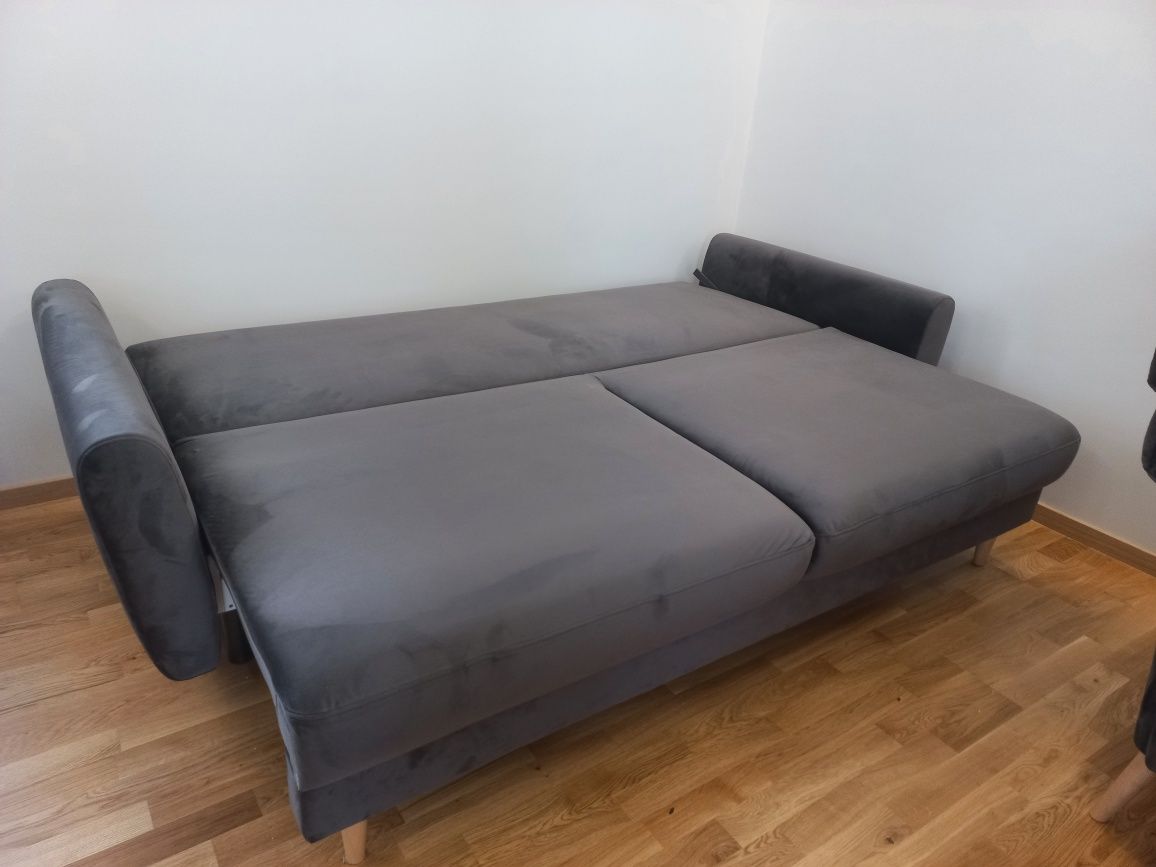 Fotel + kanapa z funkcją spania i pojemnikiem na pościel