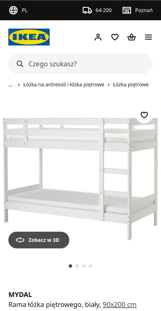 Łóżko piętrowe IKEA