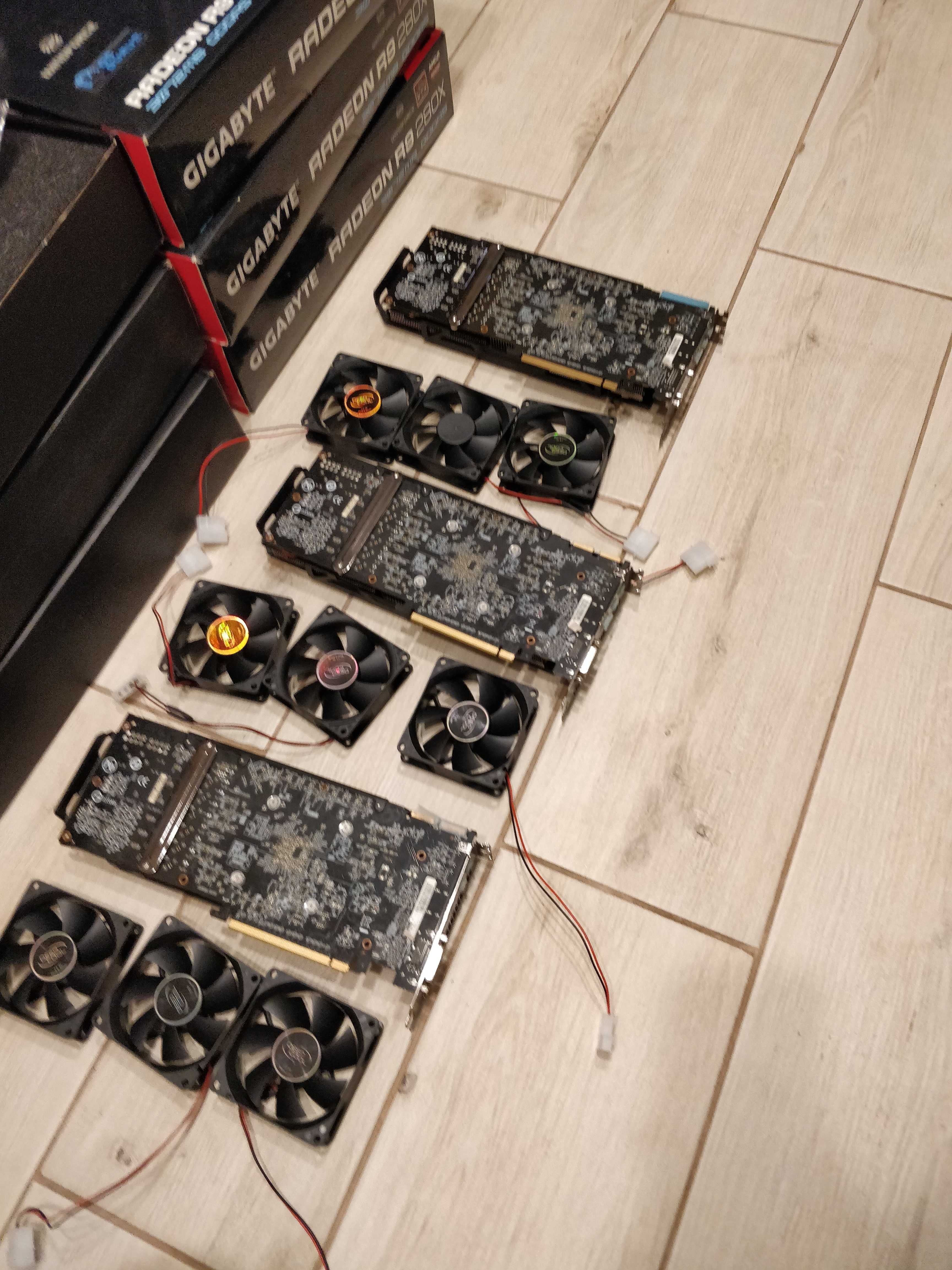 3 шт Gigabyte AMD R9 280x 3gb не работающие кулеры аналог PS4 FAT/Slim