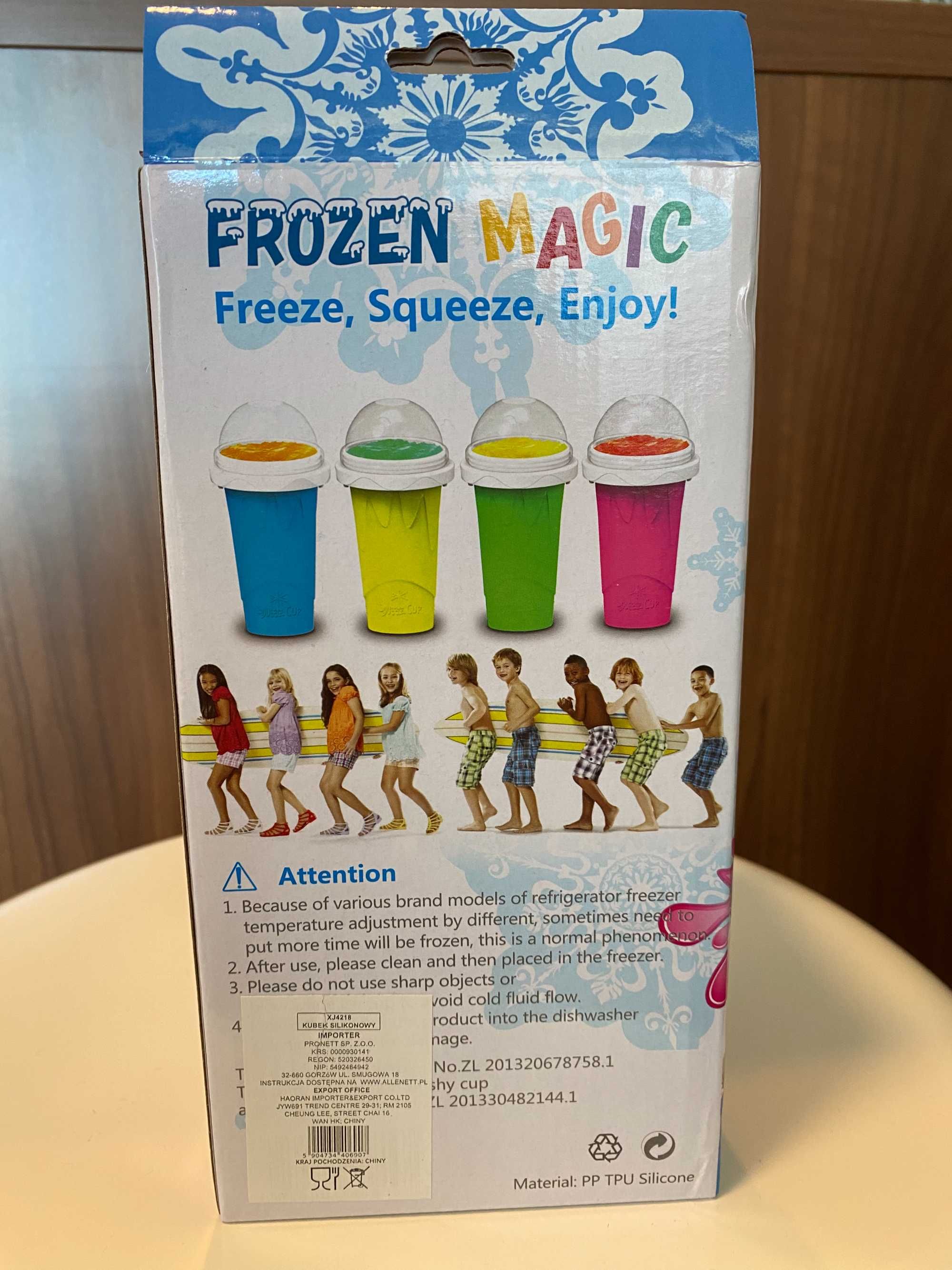 Kubek do lodów - Slushy Maker -  Frozen Magic Squeeze Cup - Żółty