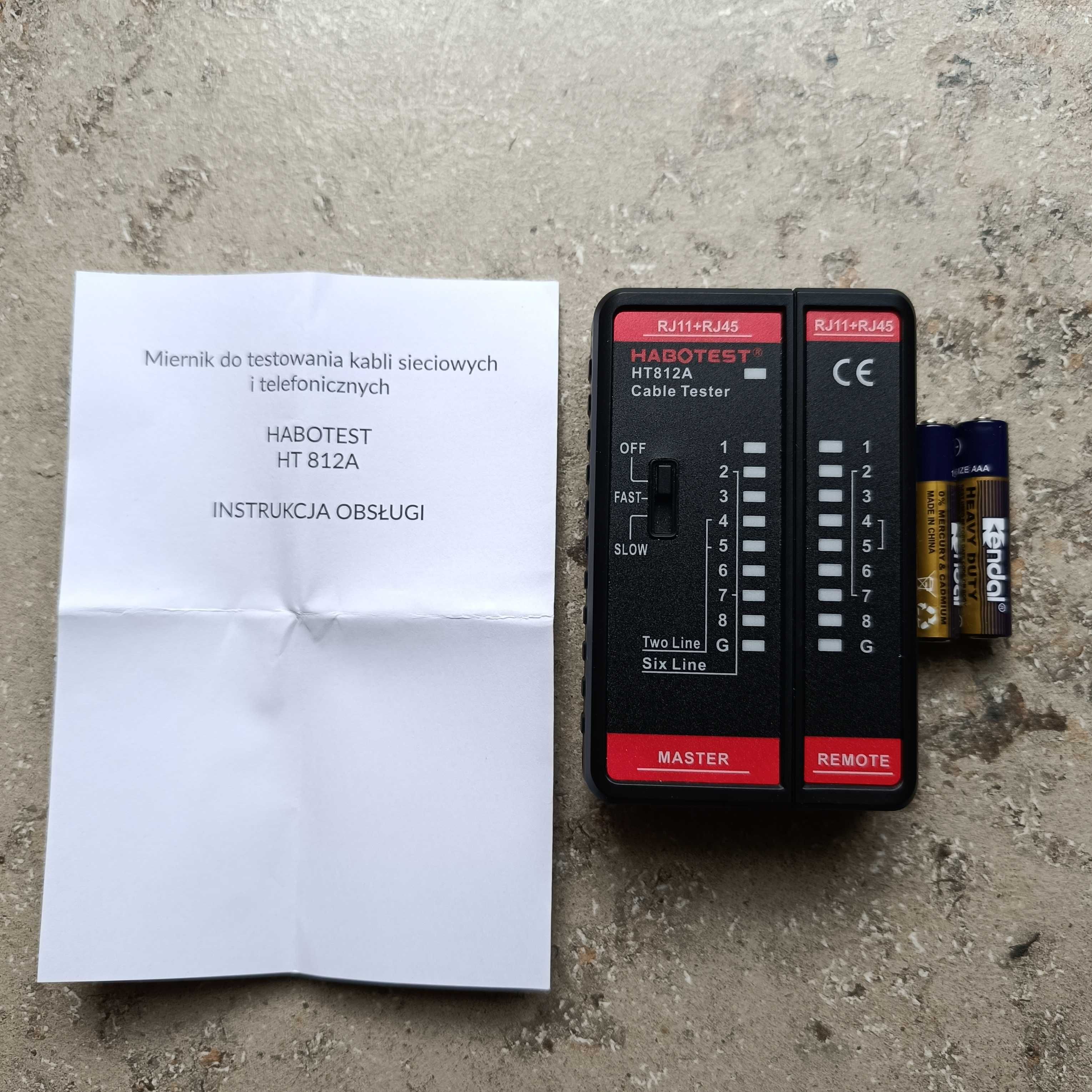 Tester Przewodów Sieciowych Rj11 / Rj45 Habotest Ht812A