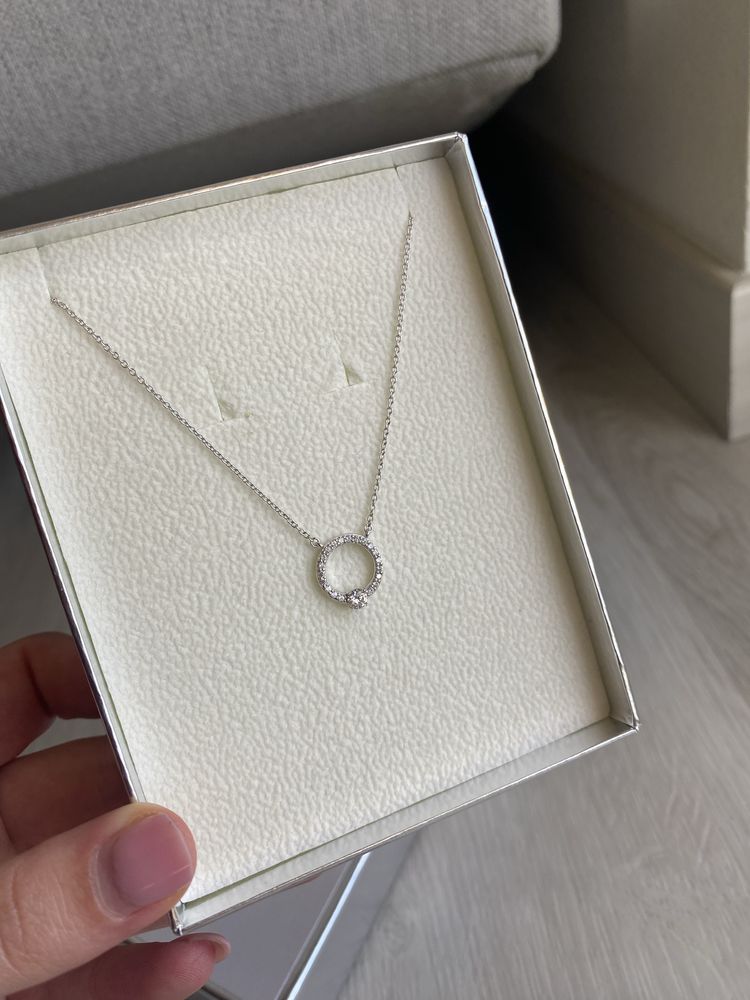 Colar círculo com zirconias prata 925