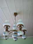Lampa sufitowa, żyrandol porcelanowy PRL