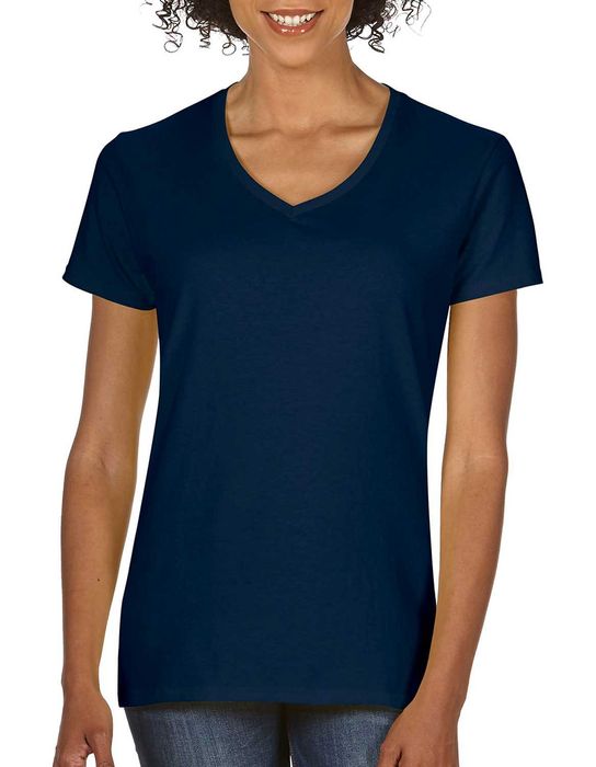 Koszulka damska GILDAN Premium V-neck granatowa XL