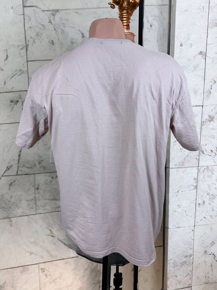 Mennance roz. S męski t-shirt z nadrukiem oversize