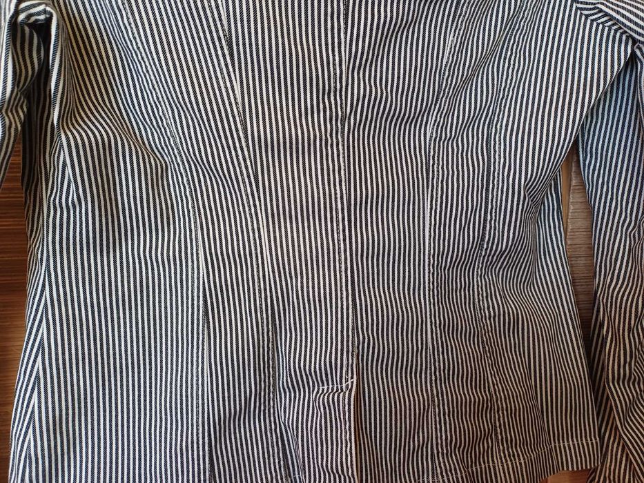 Damski żakiet marynarka paski bawełna