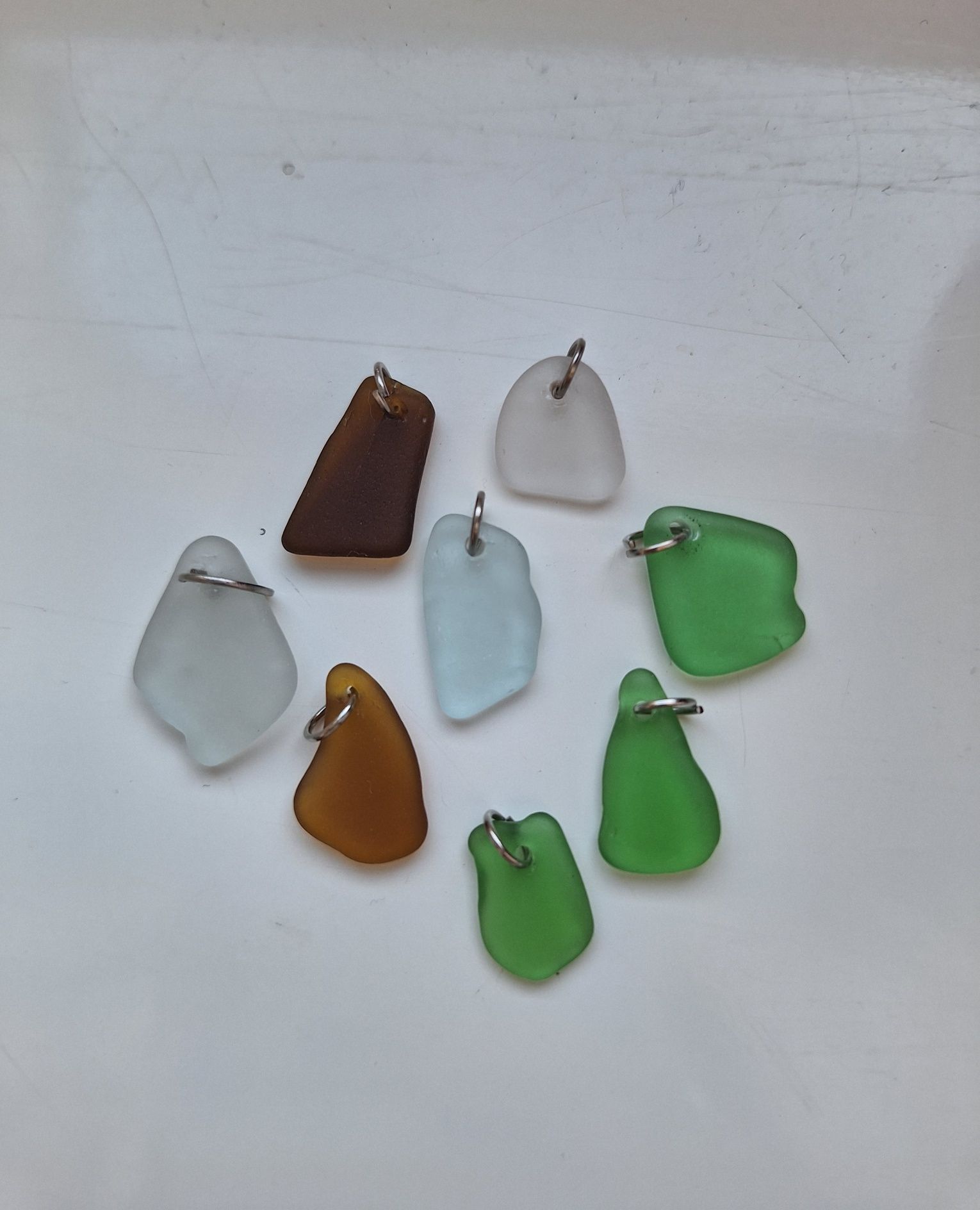 Zawieszka sea glass morskie szkło do naszyjnika biżuteria handmade