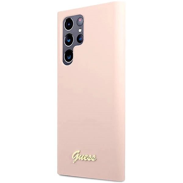 Etui Guess Silicone Script Metal Logo na Samsung Galaxy S23 Ultra - ró