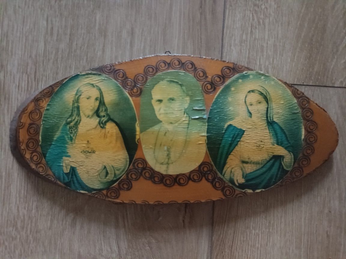 Obraz plaster drewna Jan Paweł II