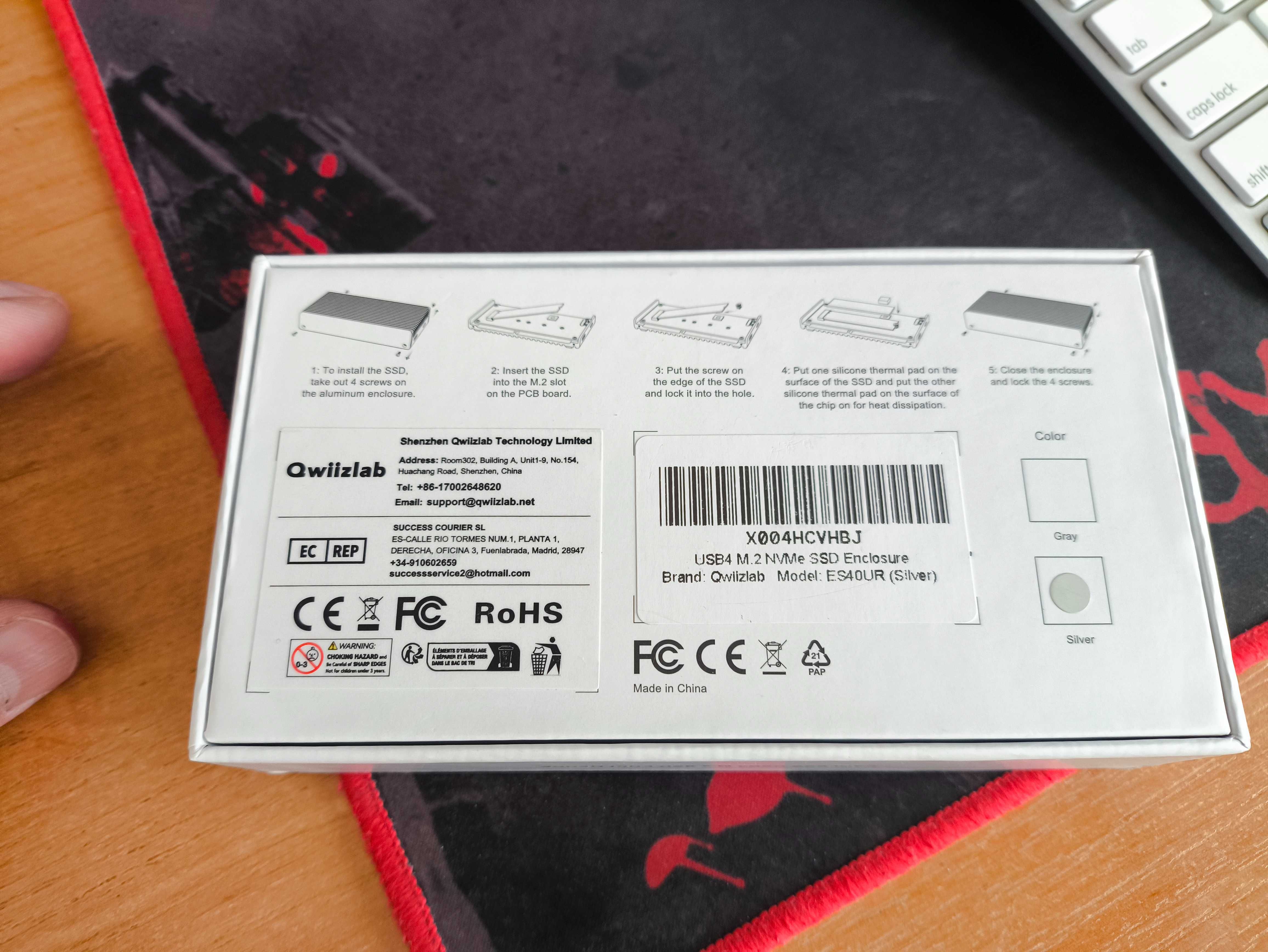 Карман зовнішній usb 4 на 40 гб/с для nvme m2 PCE-4