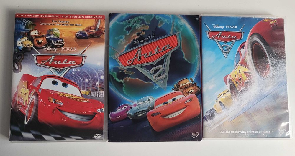 Auta 1-3 DVD + Bujdy Na Resorach Bajki Disney Pixar Dubbing PL Komplet