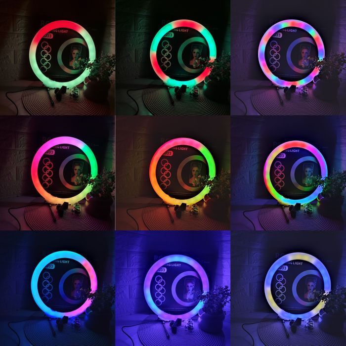 Кільцева лампа 33см MJ33 RGB , Кольцевая лампа , Штатив 2.1м