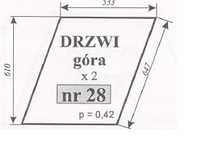 szyba drzwi górna Ursus 1604 , 1204 , C-385 stary typ Kunów ACX170i