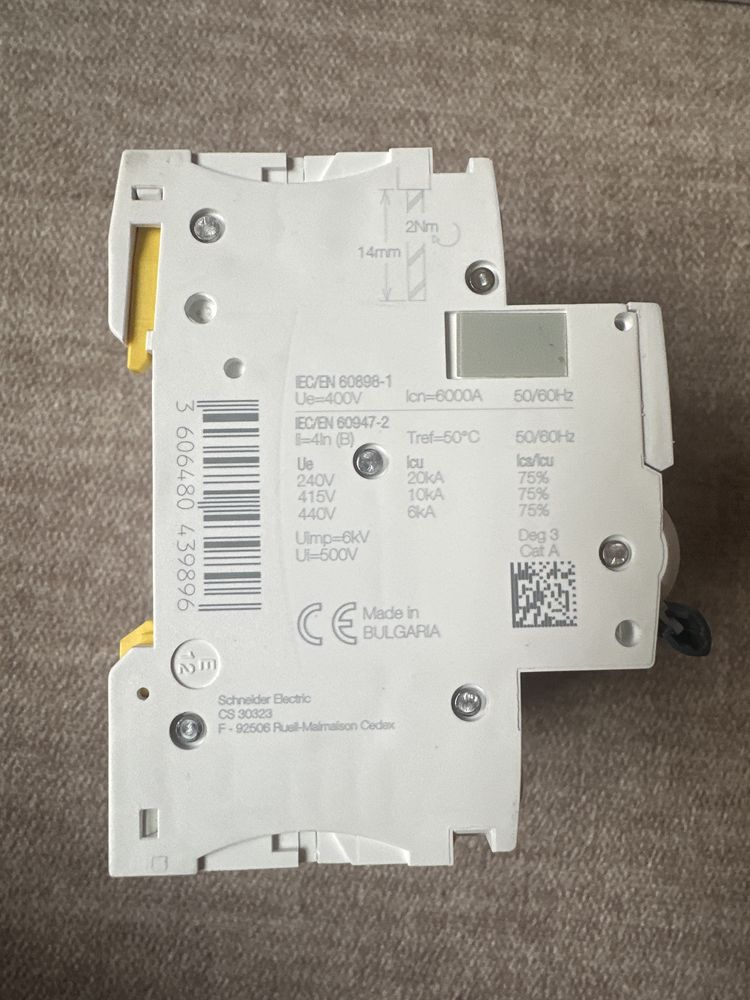 Wyłącznik nadprądowy IC60H 6A, 3P, char. C , A9F07325, Schneider