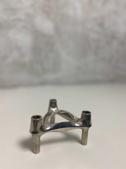 Świeczniki modułowe vintage chromowane bauhaus design Stoff & Nagel