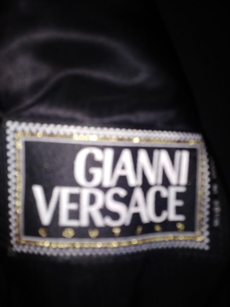Костюм смокінг Versace кутюр піджак короткий брюкі звужені розмір42 іт