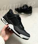 Męskie Jordan 4 czarno białe sneakersy stylowe retro obuwie 41-46