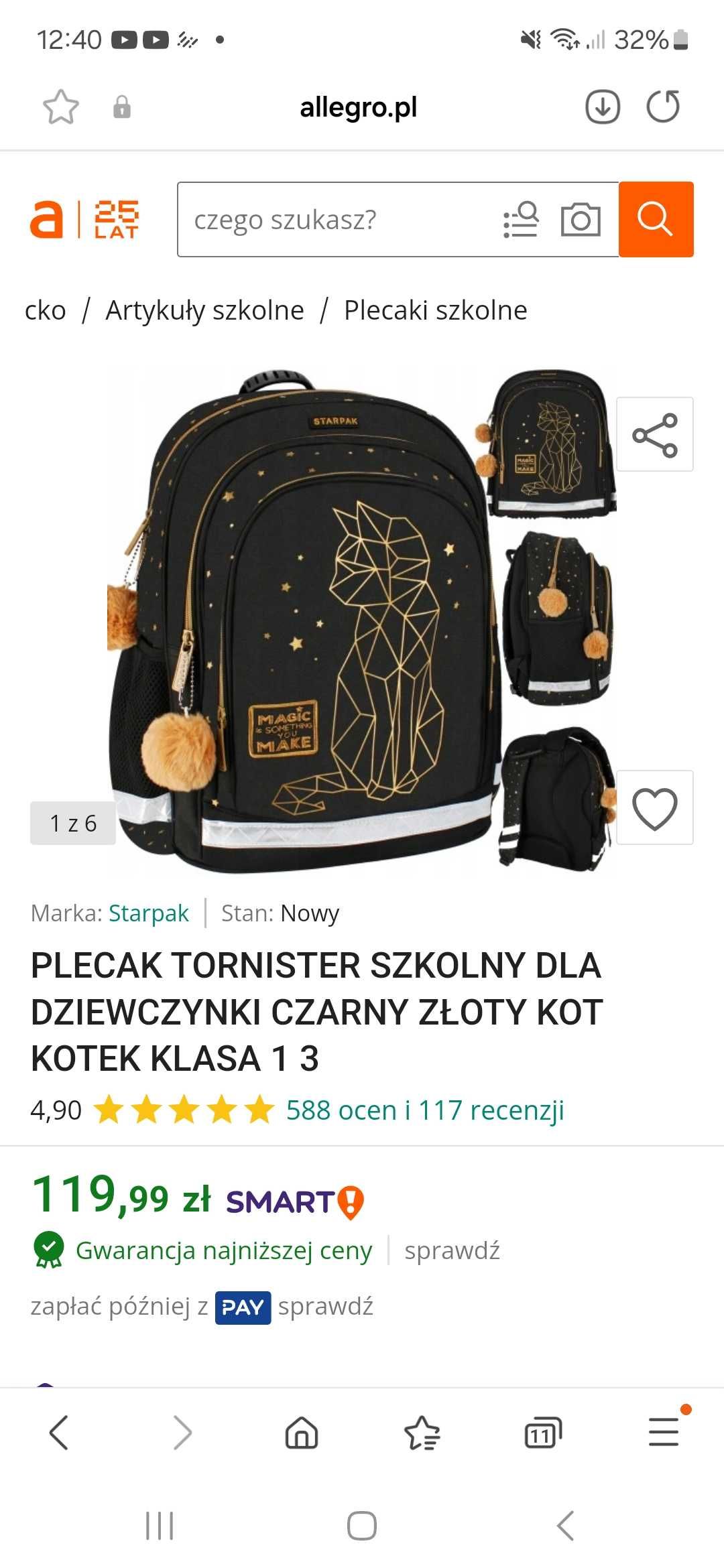 Plecak z kotem czarny dla dziecka