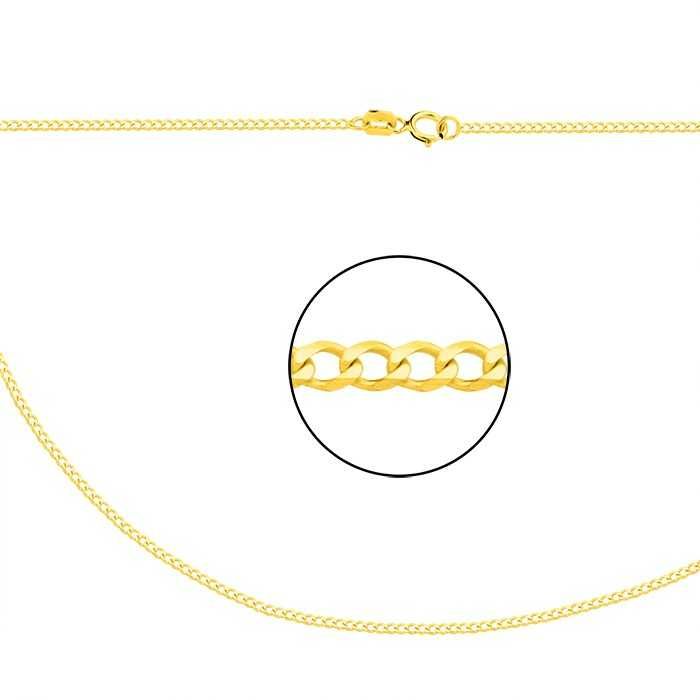 Nowy złoty łańcuszek wzór płaska pancerka 50cm 585 (Ł70)