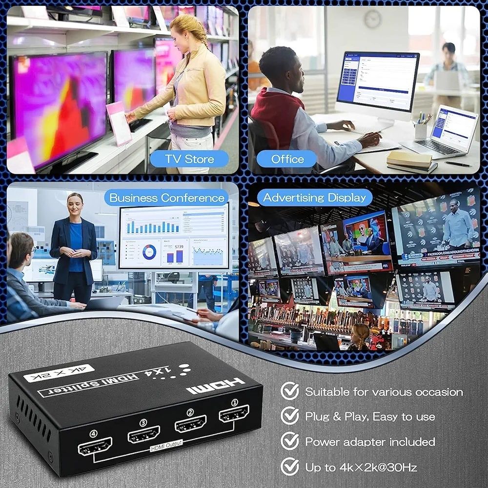 Rozdzielacz 4k HDMI 1w4 HDTV 3D