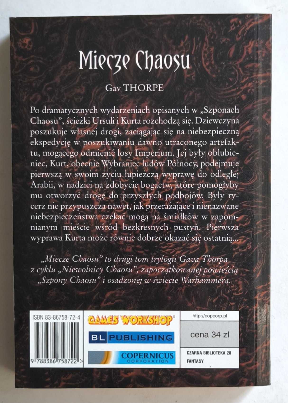 MIECZE CHAOSU. Niewolnicy Ciemności. TOM 2. WarHammer. Gav Thorpe NOWA