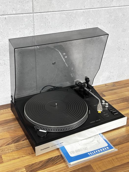 Gramofon Telefunken TS 860 Hi-Fi, srebrny, dokumenty, super stan