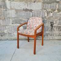 Duński tekowy fotel lata 70 80 mid century modern retro vintage prl