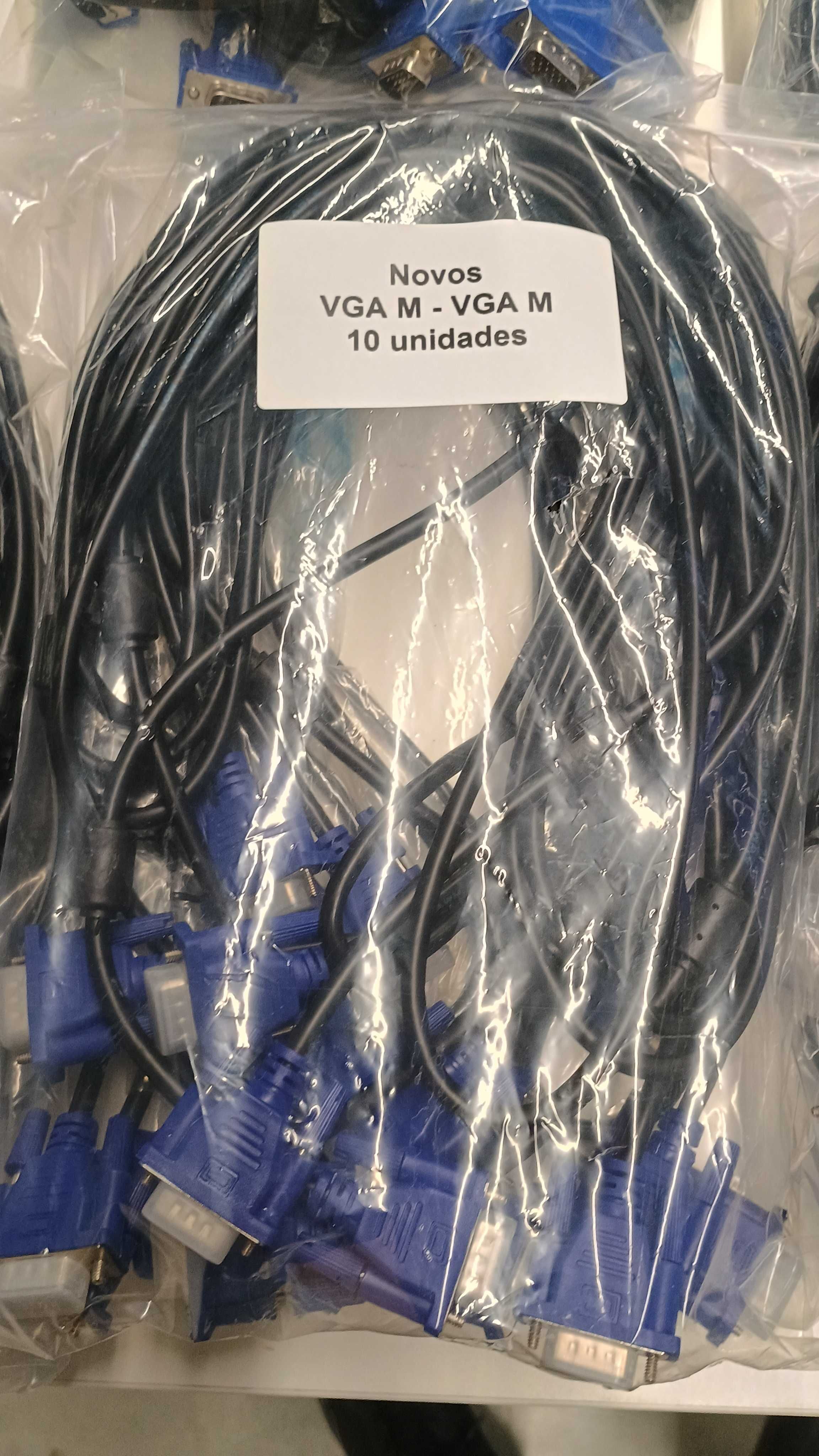 Cabos de vídeo VGA M - VGA M (47 uni) e VGA F - VGA F (4 uni)