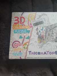 Puzzle 3D do pokolorowania, nowe, Triceratops
