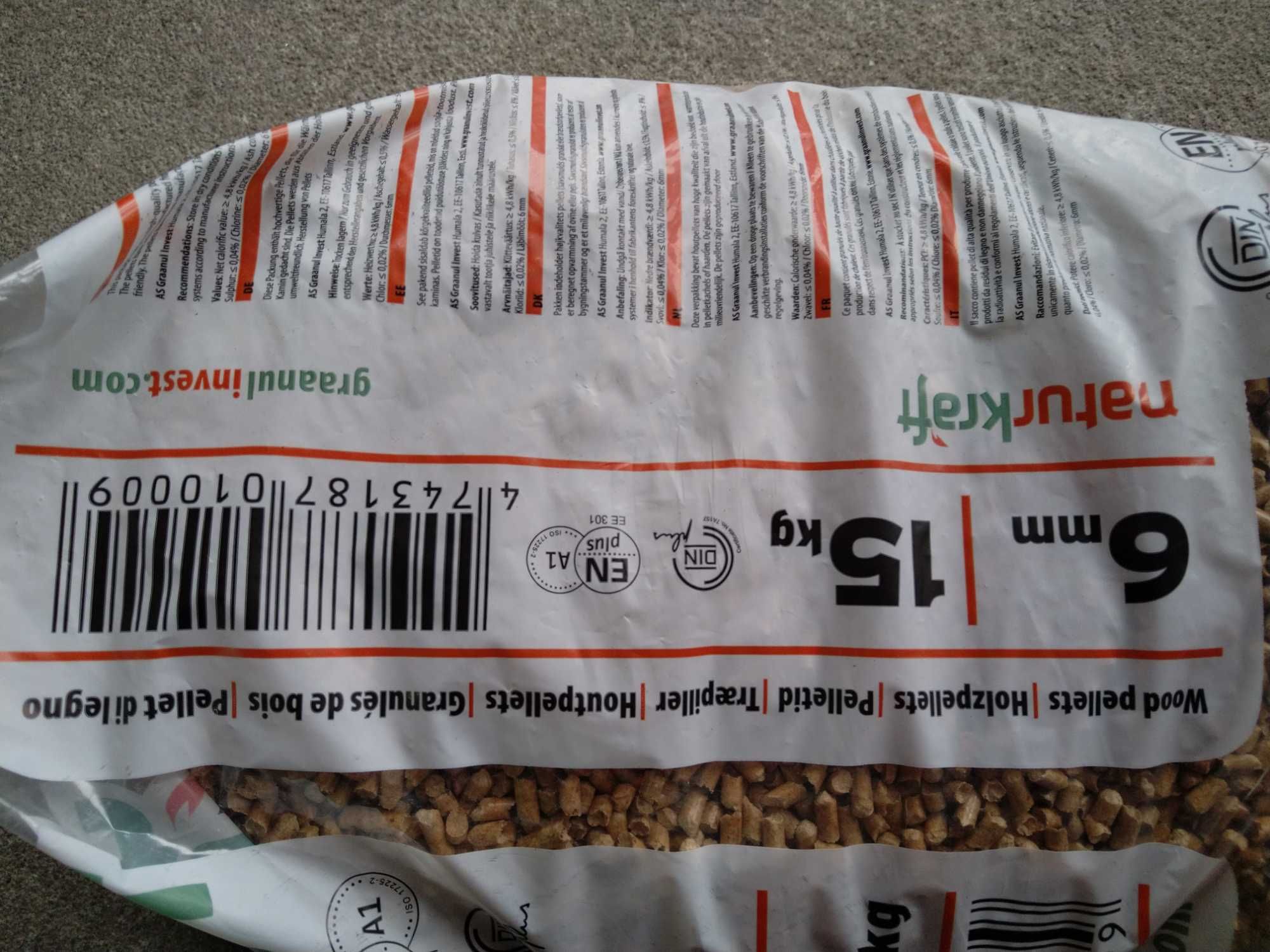 Pellet NaturKraft, wysoka jakość i gęstość zasypowa 3 cert. Dostawa