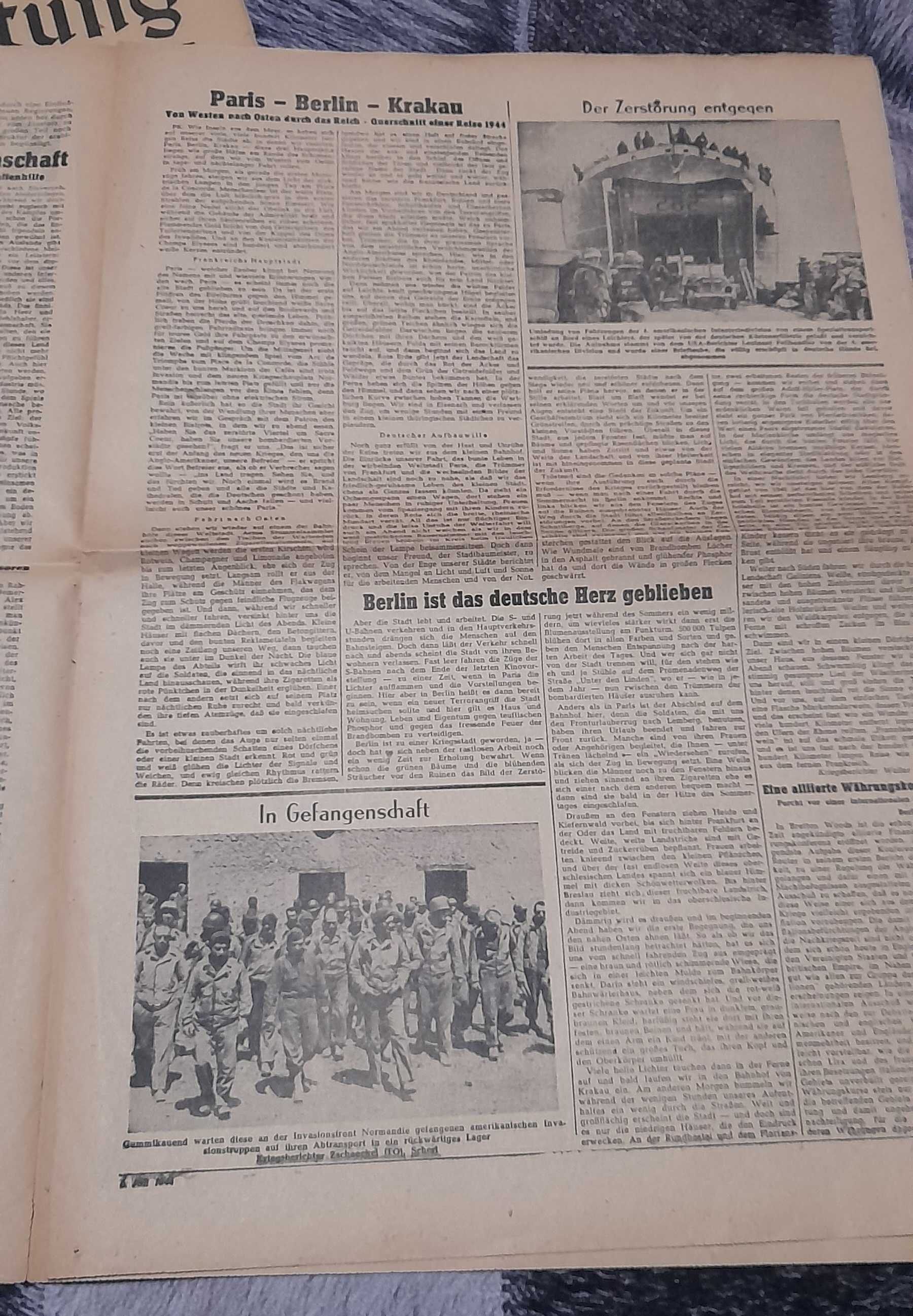 gazety Krakauer Zeitung 1944 Generalna Gubernia okupacja II Wojna