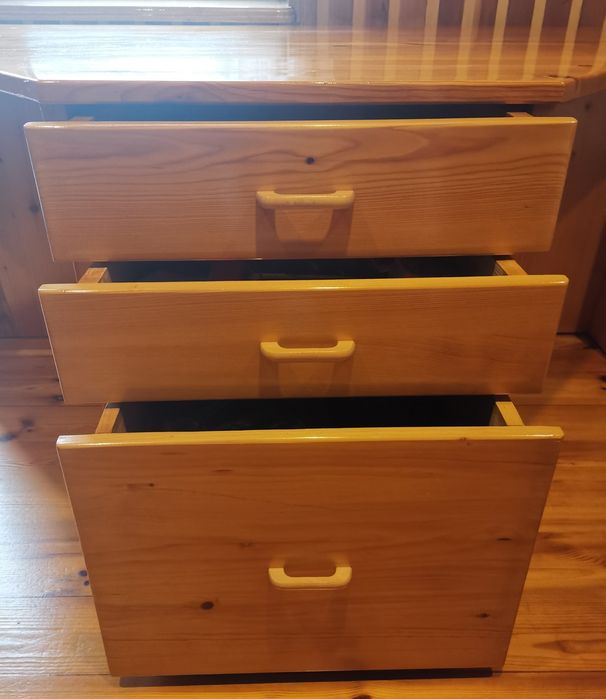 Podwójne, solidne biurko z litego drewna