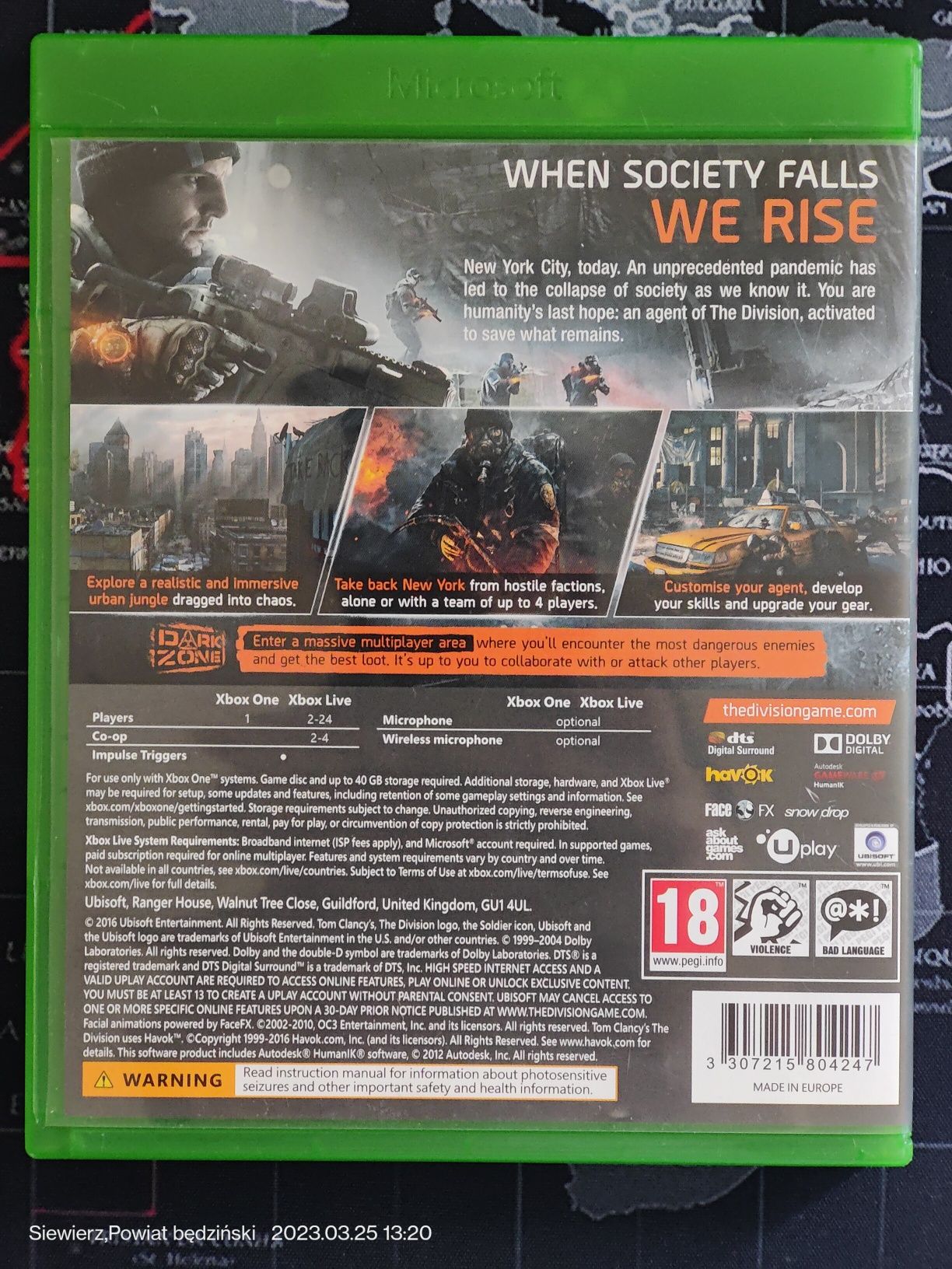 Tom Clancy The Division Xbox.