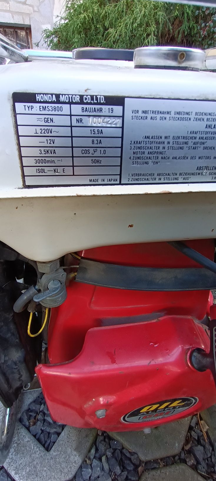 Agregat prądotwórczy/ Generator Honda EMS3800 jednofazowy