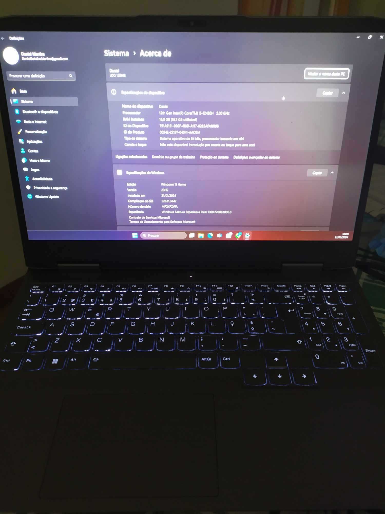 Portatil Gaming Lenovo RTX 4050