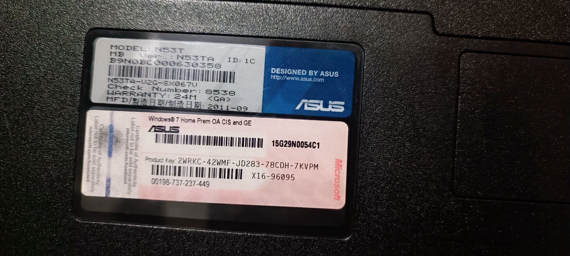 Ноутбук Asus N53T