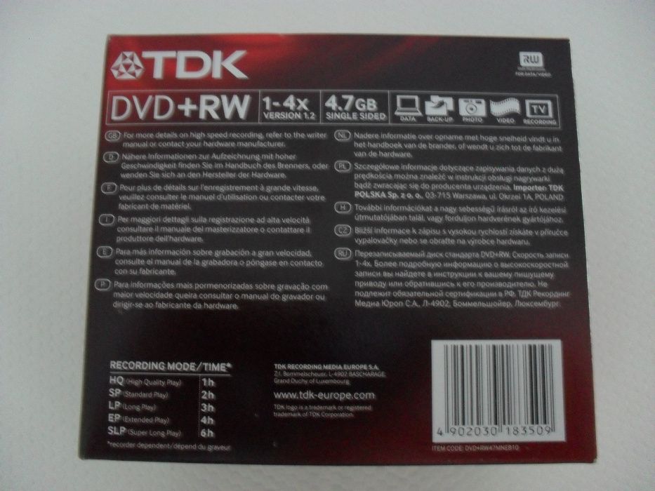 Discos DVD-RW virgens com caixa (10 un)