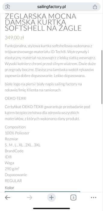 Żeglarska mocna damska kurtka softshell na żagle