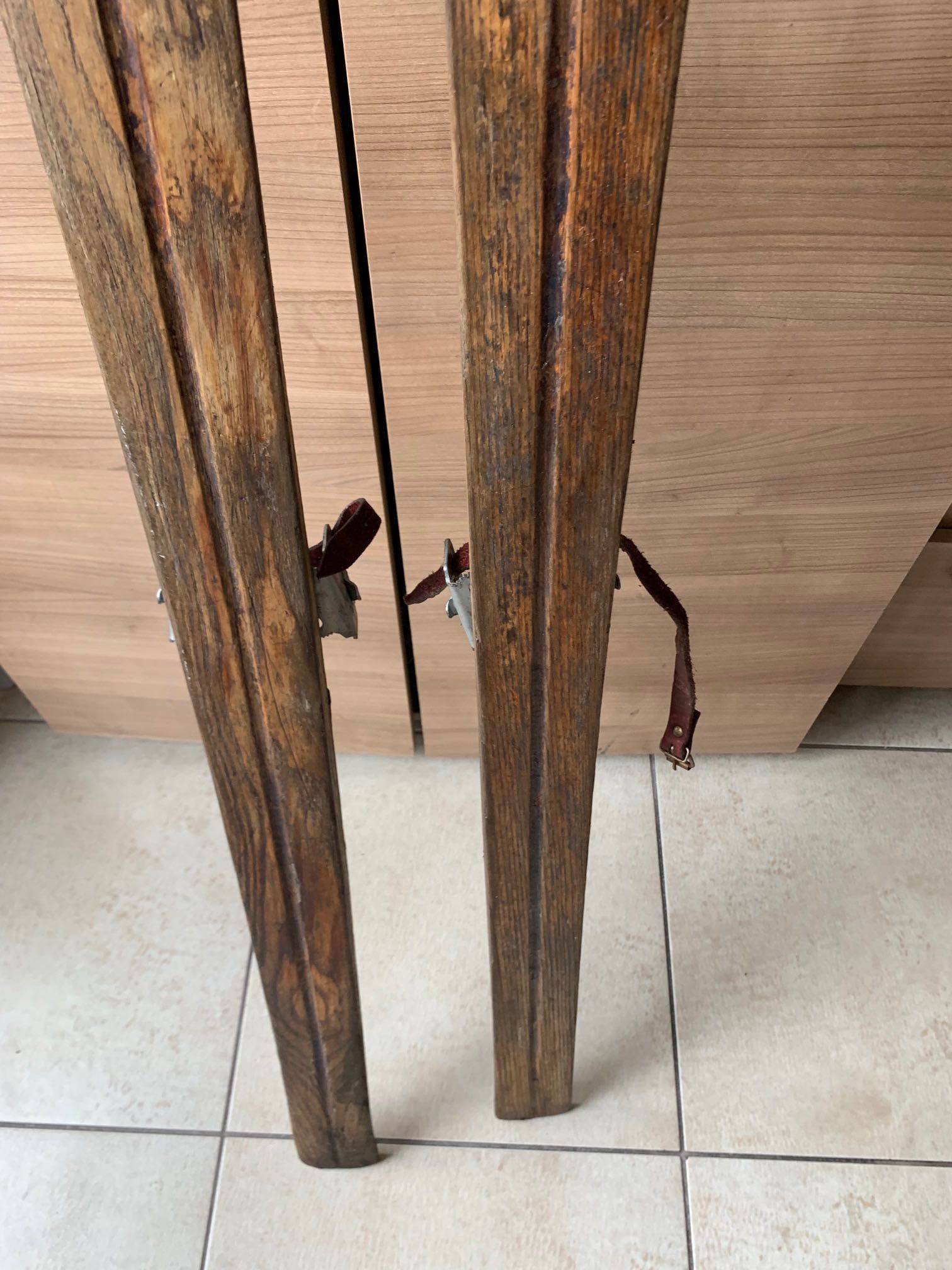 Stare drewniane narty retro unikat 120 cm kolekcjonerskie MESTA Jr.