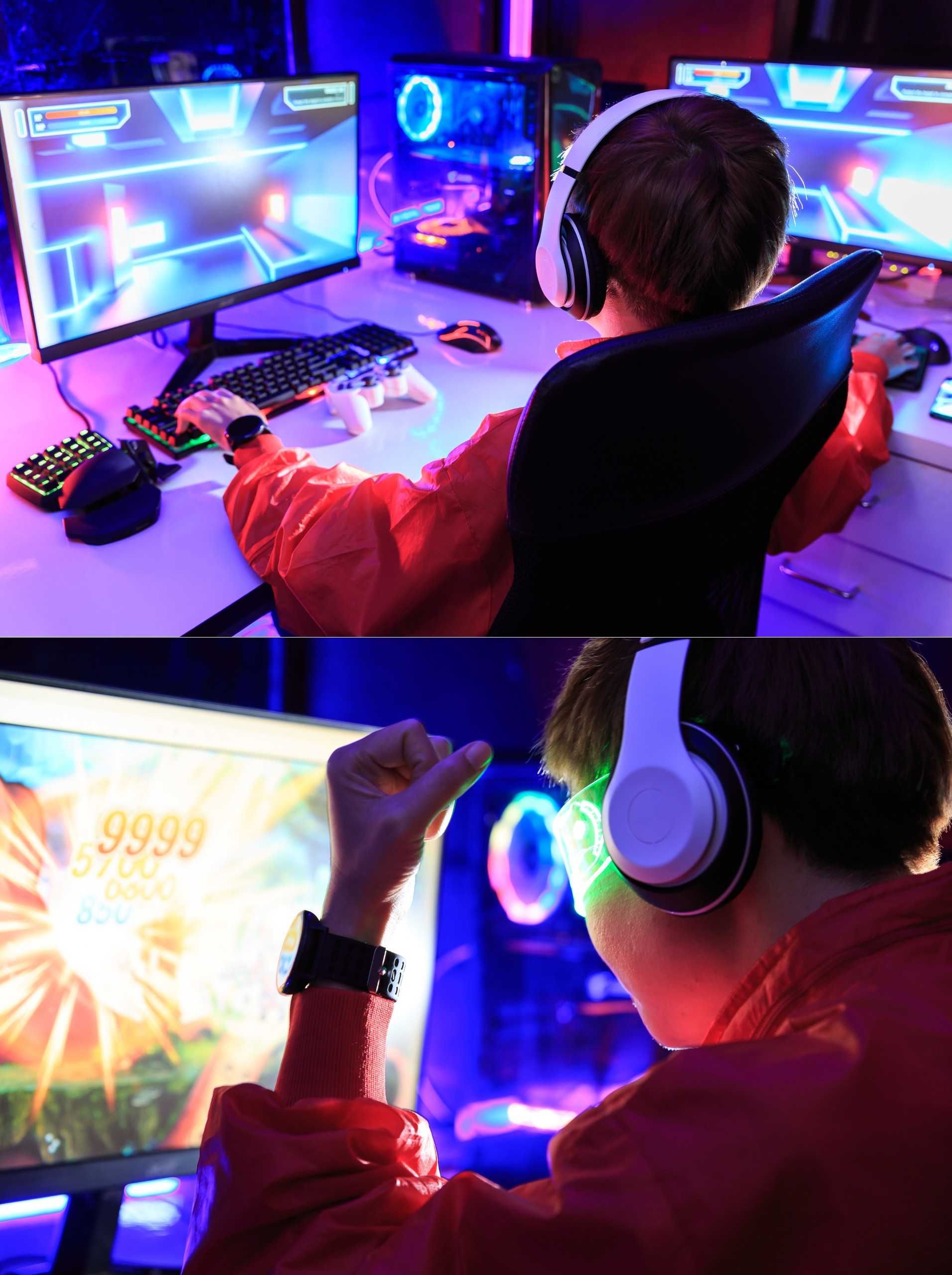 Mysz Gamingowa Bezprzewodowa Dla Gracza Do Laptopa Komputera Różowa