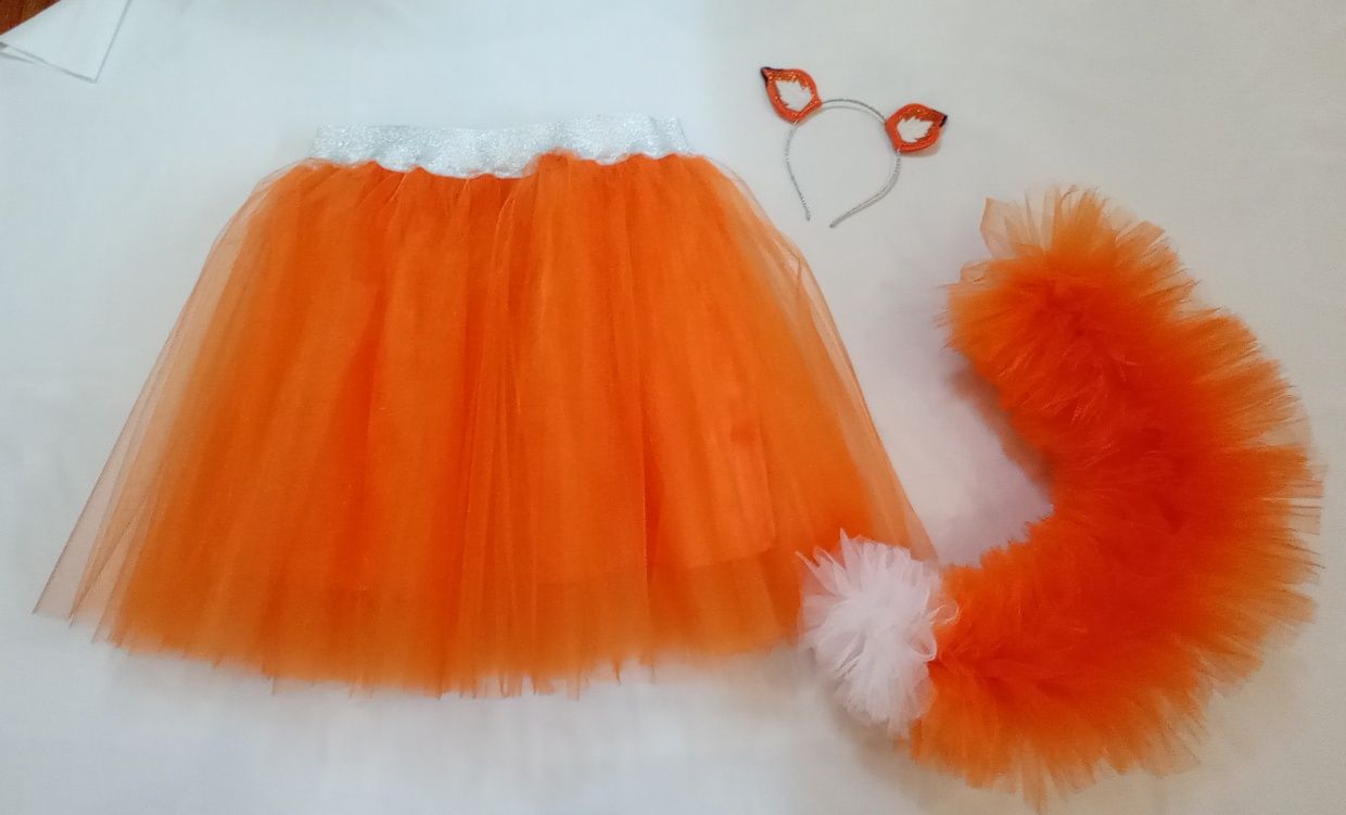 Костюм лисички, юбка туту пышная оранжевая, юбка на выход, на год,