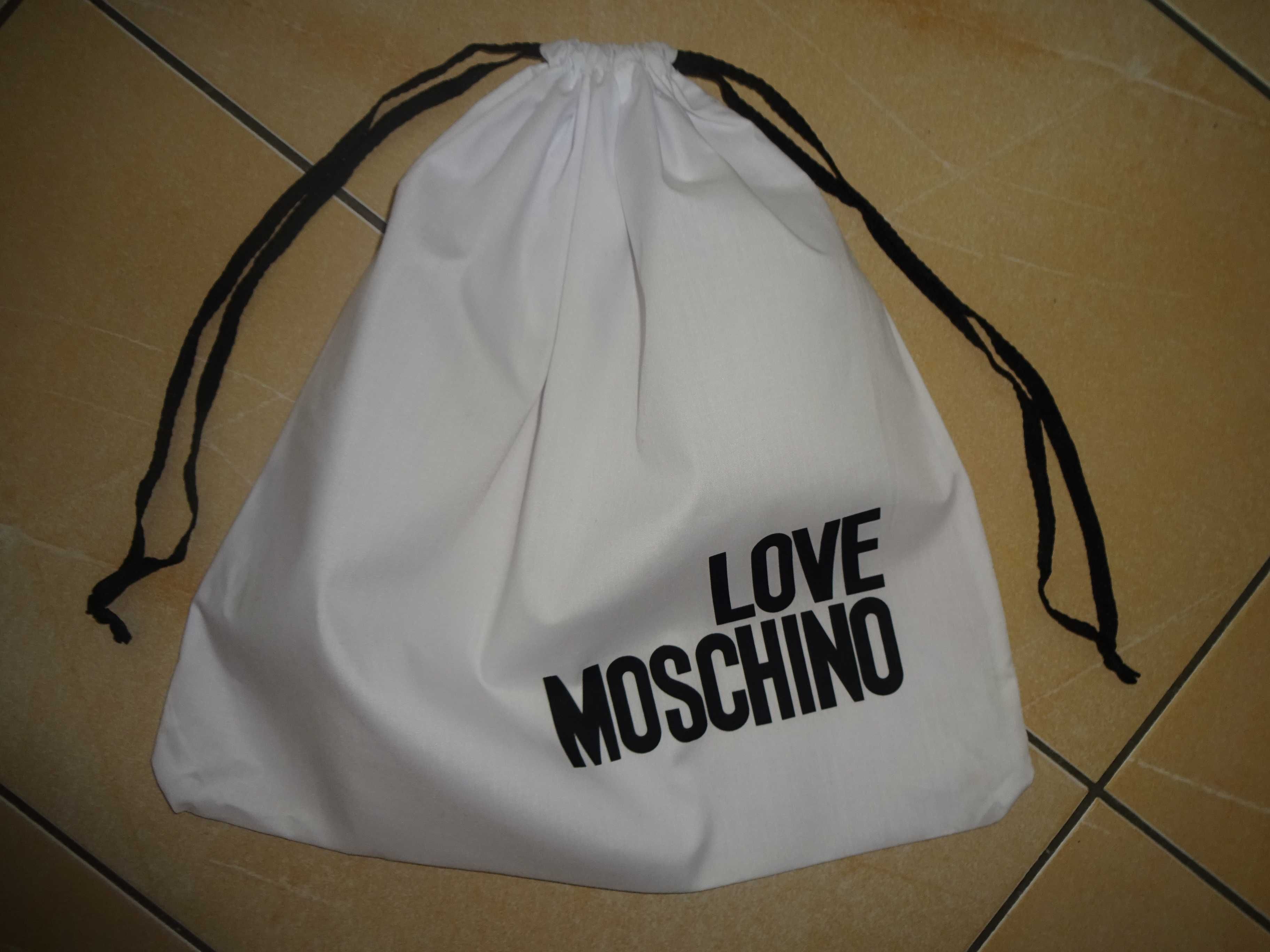 LOVE MOSCHINO biały czarny napis nowy worek pokrowiec OKAZJA