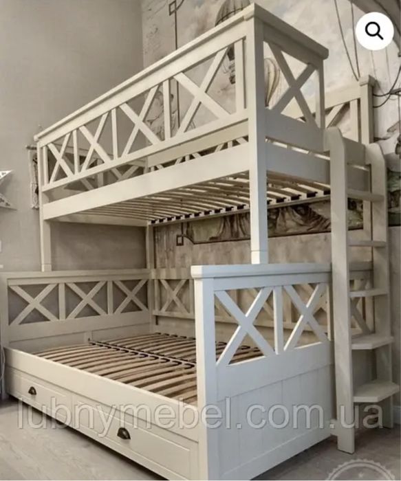 Ліжко двоярусне, двоповерхове, двухъярусная деревянная кровать Тонни