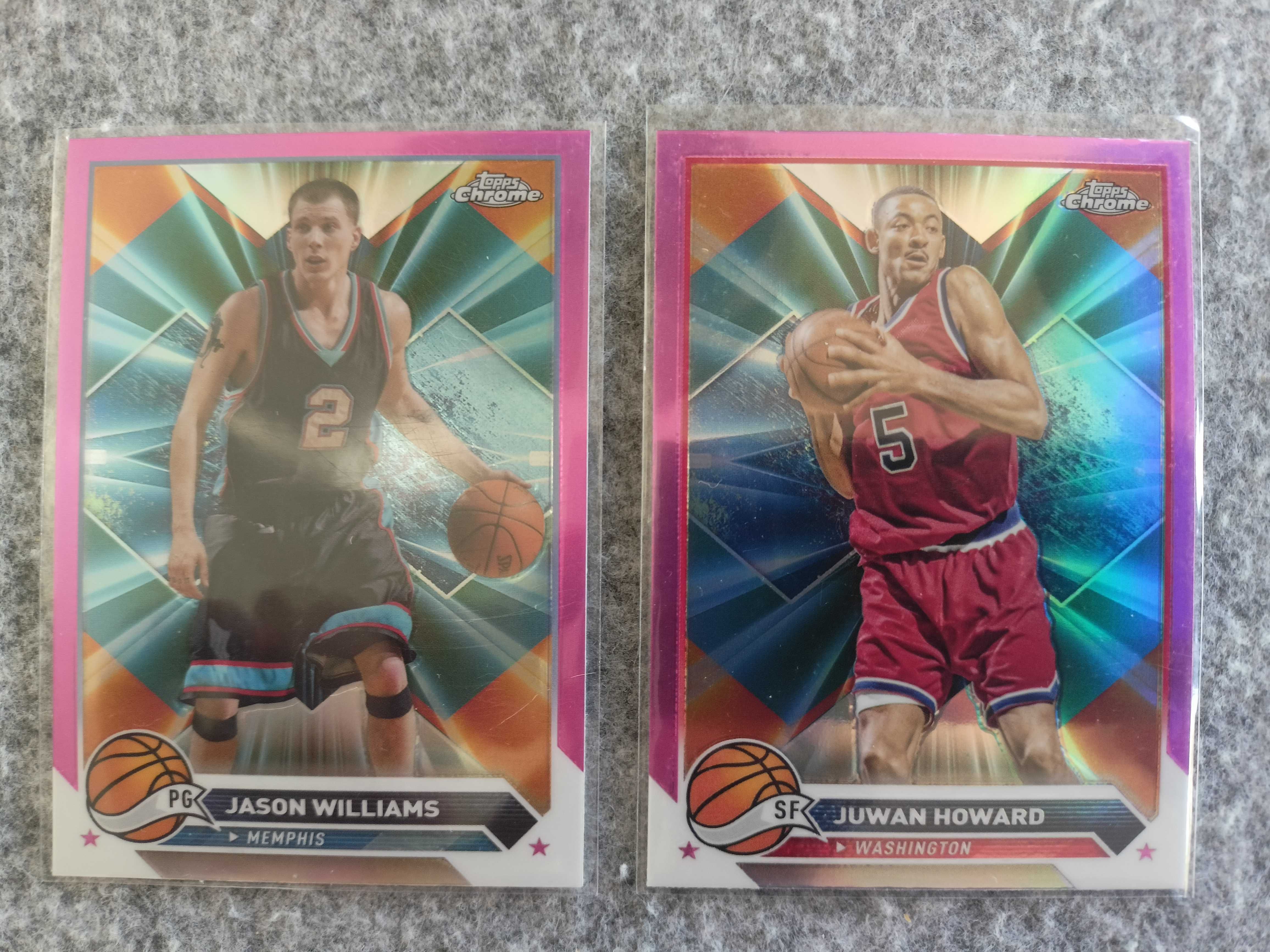 2 karty NBA 2023-24 Topps Chrome Pink Refractor Williams Howard