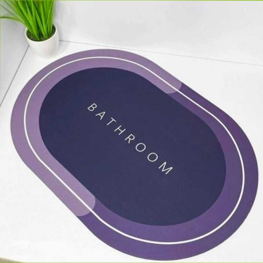 килимок для ванної кімнати швидковисихаючий 60х40см.колір: фіолетовий