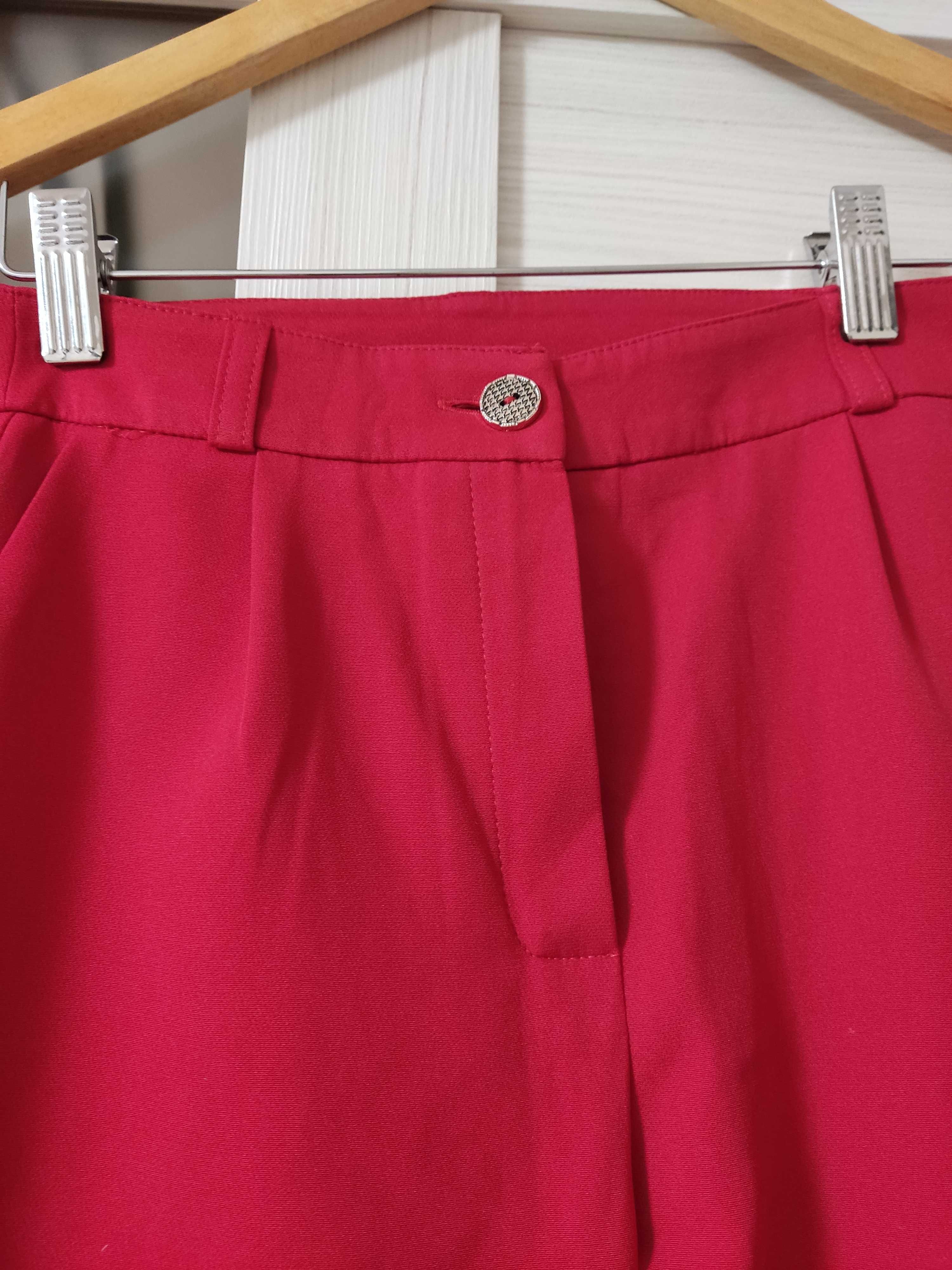 Червоні прямі штани, брюки жіночі, XS, висока посадка